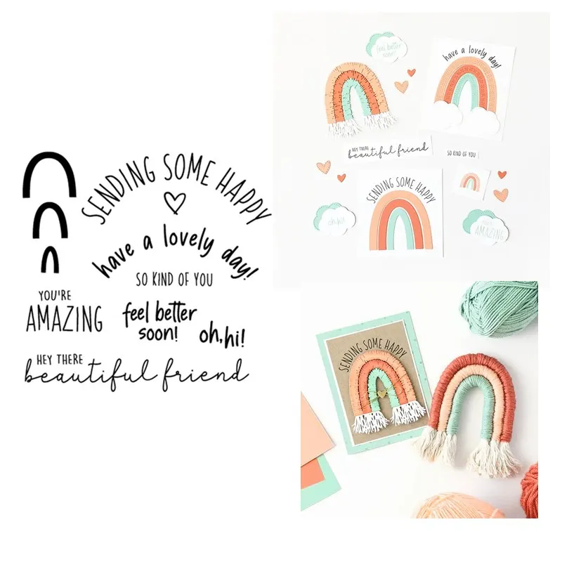 Радужные прозрачные штампы для скрапбукинга для изготовления бумаги с милым днем, высечки для тиснения, рамки для карточек, набор штампов для рукоделия
Радужные прозрачные штампы для скрапбукинга для изготовления бумаги с милым днем, высечки для тиснения, рамки для карточек, набор штампов для рукоделия