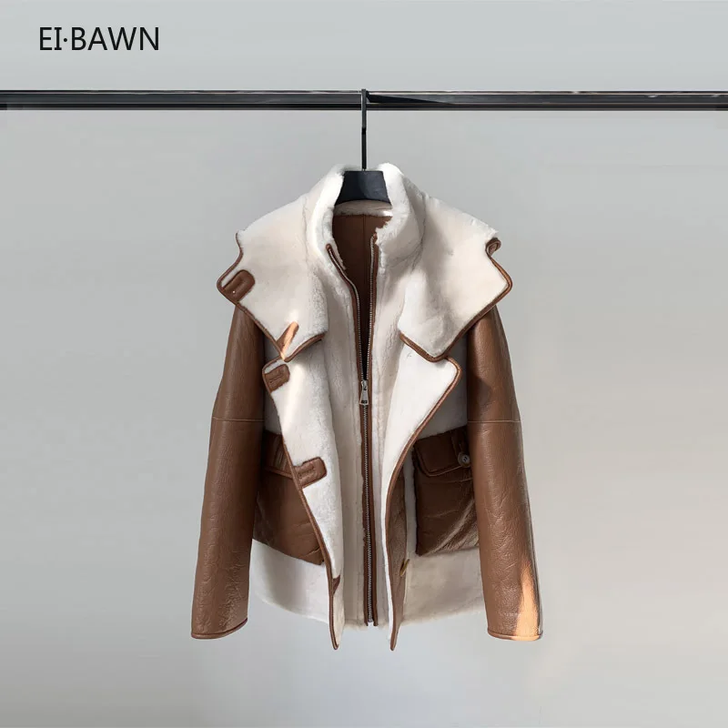 Fashion Winter Warm Women Coat Natural Fur Coat Female 100% Real Leather Lambs Wool Motorcycle Hooded Mid-length Fur Coat
Fashion Winter Warm Women Coat Natural Fur Coat Female 100% Real Leather Lambs Wool Motorcycle Hooded Mid-length Fur Coat