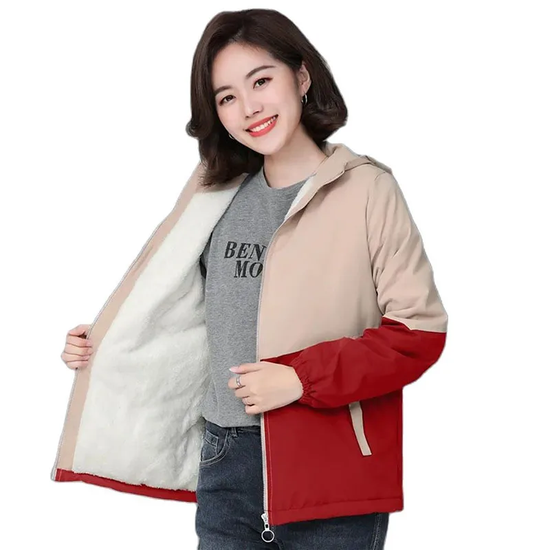 Autumn Winter New 2022 Women Jacket Windbreaker Velvet Thicken Hooded Trench Female All-Match Contrast Trench Coat Tops R1370
Autumn Winter New 2022 Women Jacket Windbreaker Velvet Thicken Hooded Trench Female All-Match Contrast Trench Coat Tops R1370