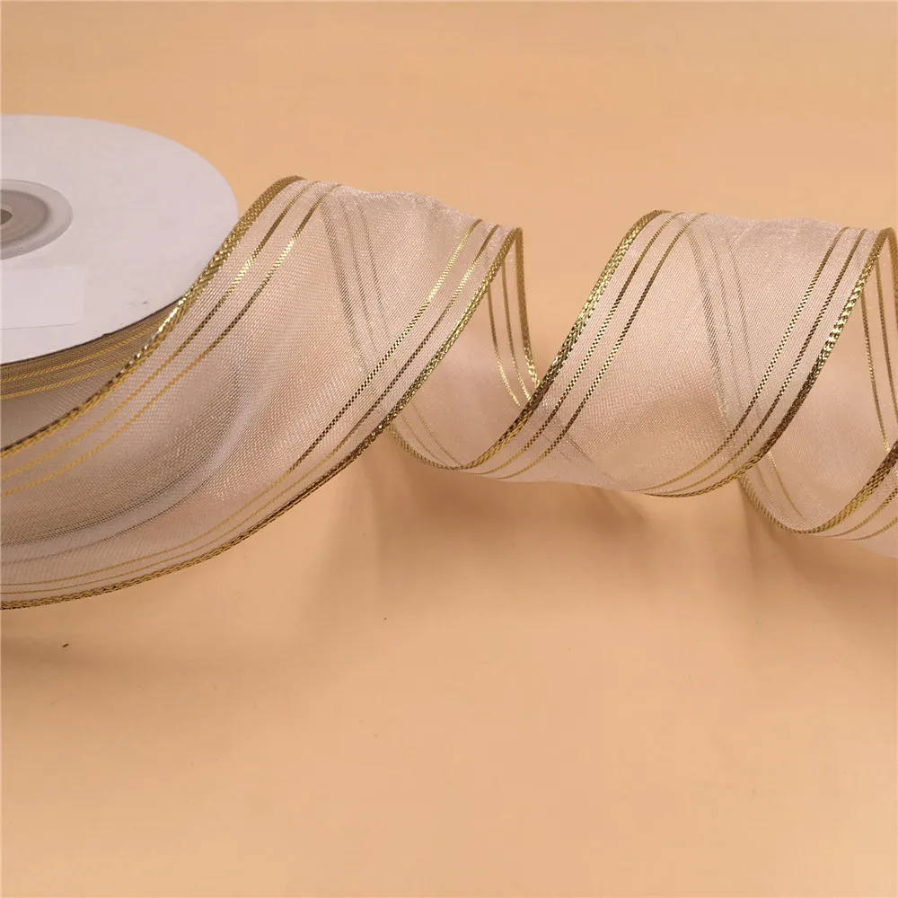 38MM Wire Goleden Edge Ribbon White Organza For Dress Bow Birthday Decoration Chirstmas Gift DIY Wrapping 25Yards N2111
38MM Wire Goleden Edge Ribbon White Organza For Dress Bow Birthday Decoration Chirstmas Gift DIY Wrapping 25Yards N2111