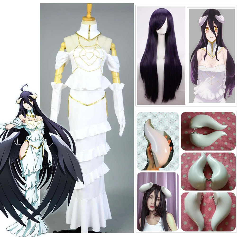 HOT Overlord Albedo Cosplay White Dress Sexy Mermaid Dress for Women Summer Skirt Adult Clothing Cosplay Costume+ Horns + Wig
HOT Overlord Albedo Cosplay White Dress Sexy Mermaid Dress for Women Summer Skirt Adult Clothing Cosplay Costume+ Horns + Wig
