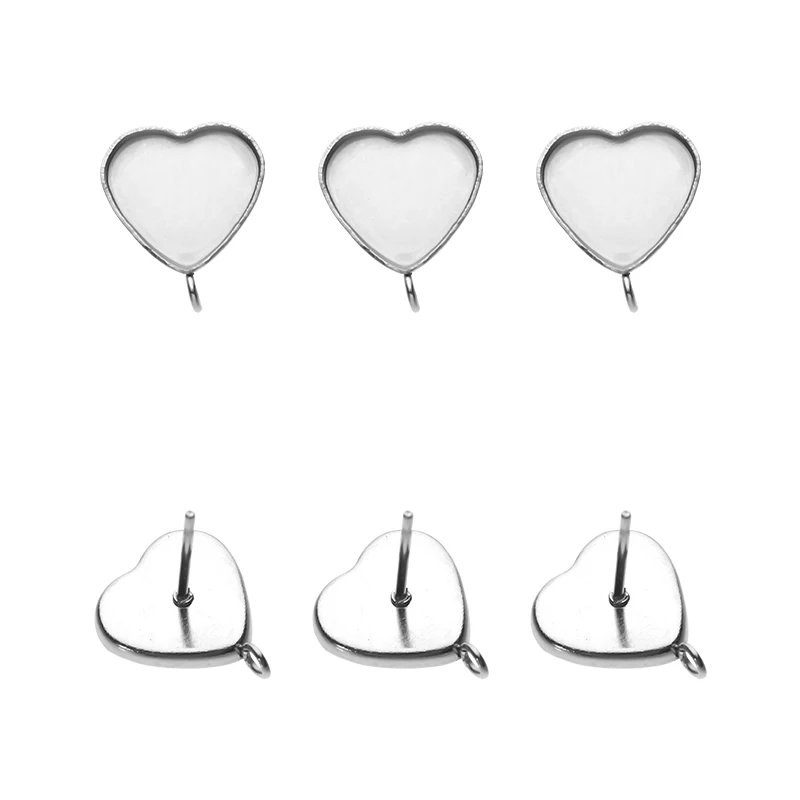 20pcs/Lot Stainless Steel 11mm Heart-Shape Blank Bezel Dangle Earrings Stud Base Setting For Love Heart Cabochon Jewelry Making
20pcs/Lot Stainless Steel 11mm Heart-Shape Blank Bezel Dangle Earrings Stud Base Setting For Love Heart Cabochon Jewelry Making