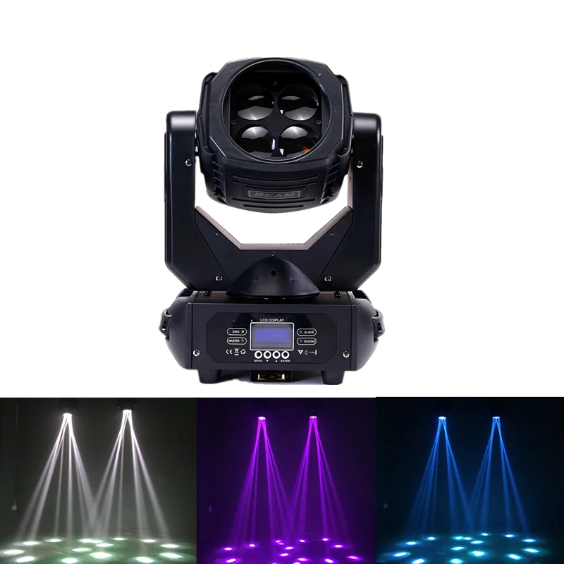 4×25W super beam moving head light, 100W super beam LED light is suitable for adjusting the atmosphere of disco and other places
4×25W super beam moving head light, 100W super beam LED light is suitable for adjusting the atmosphere of disco and other places
