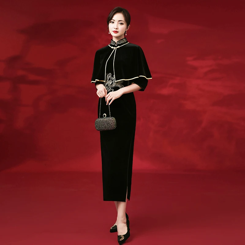 XXXL Red Qipao Long Sleeve Chinese Style Traditional Wedding Party Evening Dresses Vintage Golden Velvet 100% Black Cheongsam
XXXL Red Qipao Long Sleeve Chinese Style Traditional Wedding Party Evening Dresses Vintage Golden Velvet 100% Black Cheongsam