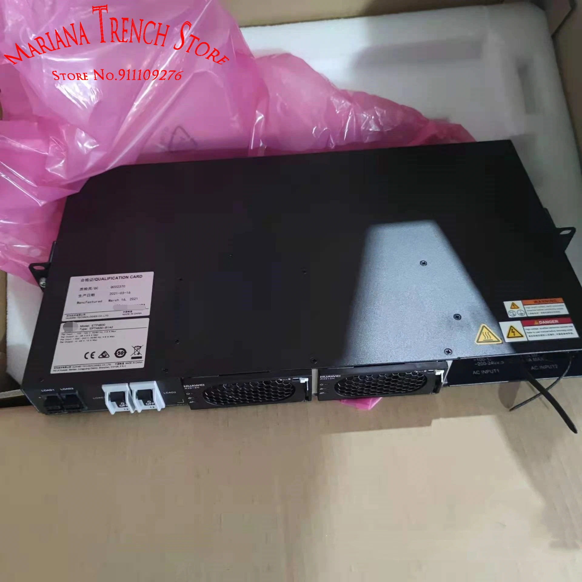 ETP4830-B1A2 for HUAWEI Embedded Telecom Power ETP4830 220Vac Single-Phase 30A Front Cabling Width 19inch Height 1U
ETP4830-B1A2 for HUAWEI Embedded Telecom Power ETP4830 220Vac Single-Phase 30A Front Cabling Width 19inch Height 1U