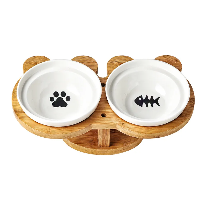 New Amboo Wood Ceramics Cat Bowl Pet Supplies Double Bowls Food Water Bowl Protection Spine High Foot Oblique Pet Feeder
New Amboo Wood Ceramics Cat Bowl Pet Supplies Double Bowls Food Water Bowl Protection Spine High Foot Oblique Pet Feeder
