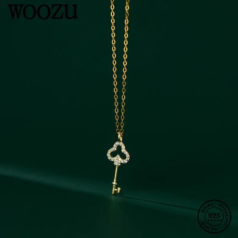 WOOZU 925 Sterling Silver Geometric Key CZ Zircon Pendant Necklaces For Women Personality Rock Party Gothic Classic Jewelry Gift
WOOZU 925 Sterling Silver Geometric Key CZ Zircon Pendant Necklaces For Women Personality Rock Party Gothic Classic Jewelry Gift