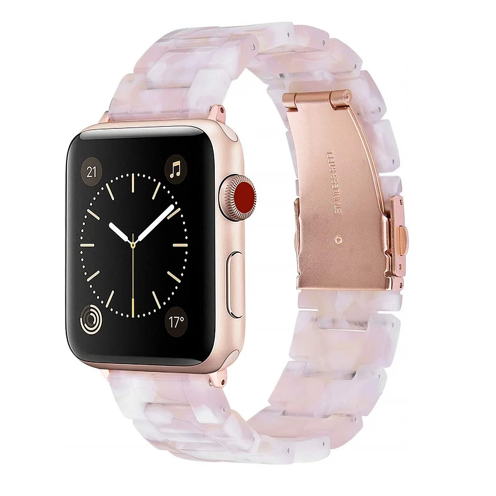 Resin Strap for Apple Watch Band 40mm 44mm bands for iWatch Wristband Bracelet WatchBand with Stainless Steel Buckle Series 5 4
Resin Strap for Apple Watch Band 40mm 44mm bands for iWatch Wristband Bracelet WatchBand with Stainless Steel Buckle Series 5 4