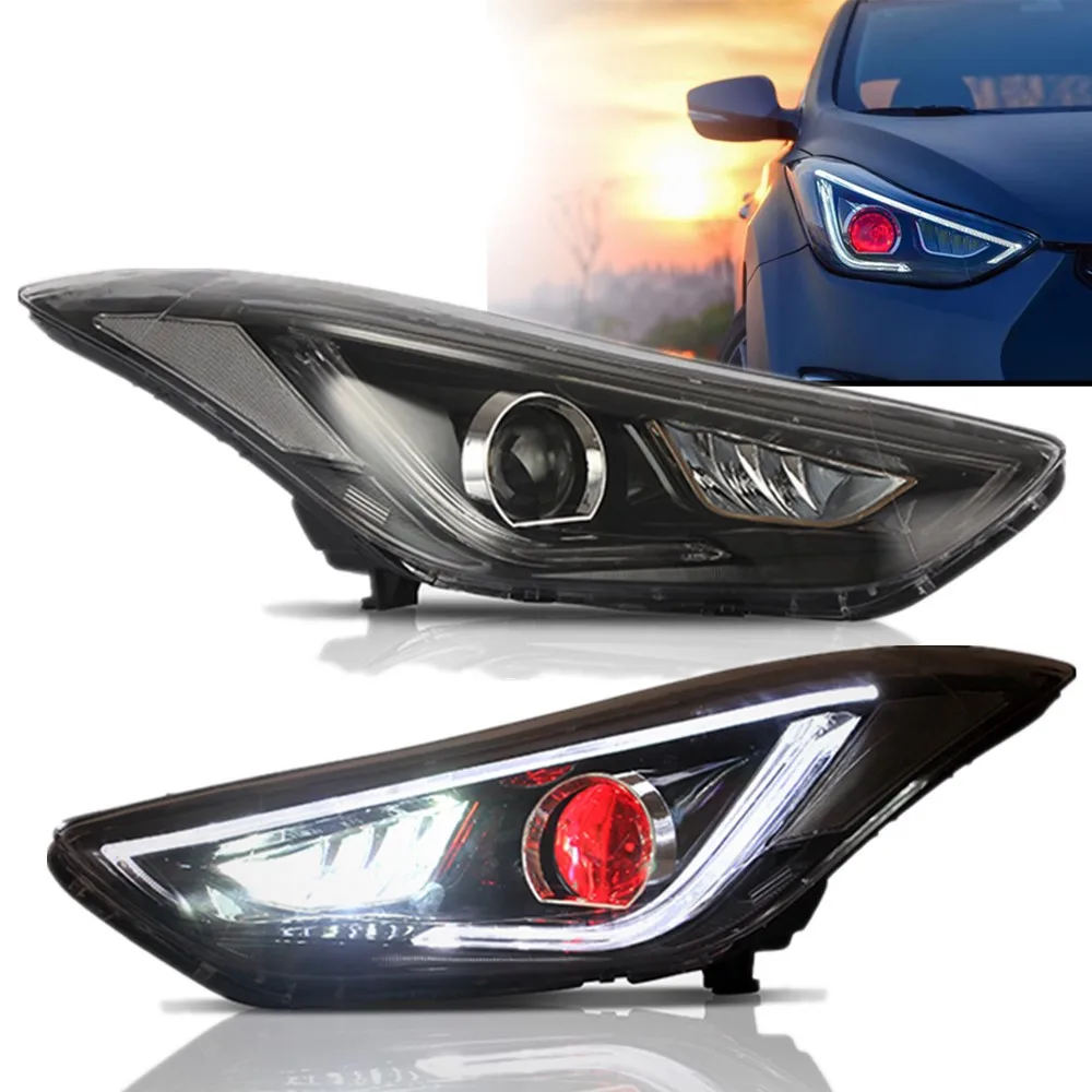2pc Car Led Headlight Assembly for Hyundai Elantra 2011-2016 With White DRL Amber Turn Signal 
2pc Car Led Headlight Assembly for Hyundai Elantra 2011-2016 With White DRL Amber Turn Signal