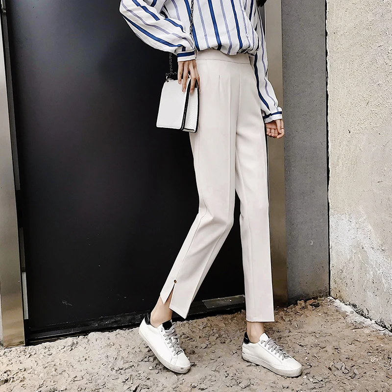 Casual Solid Regular Women Pants Korean Female Zipper Fly Straight Trousers Vintage High Waist Pockets Mujer Office Pantalones
Casual Solid Regular Women Pants Korean Female Zipper Fly Straight Trousers Vintage High Waist Pockets Mujer Office Pantalones