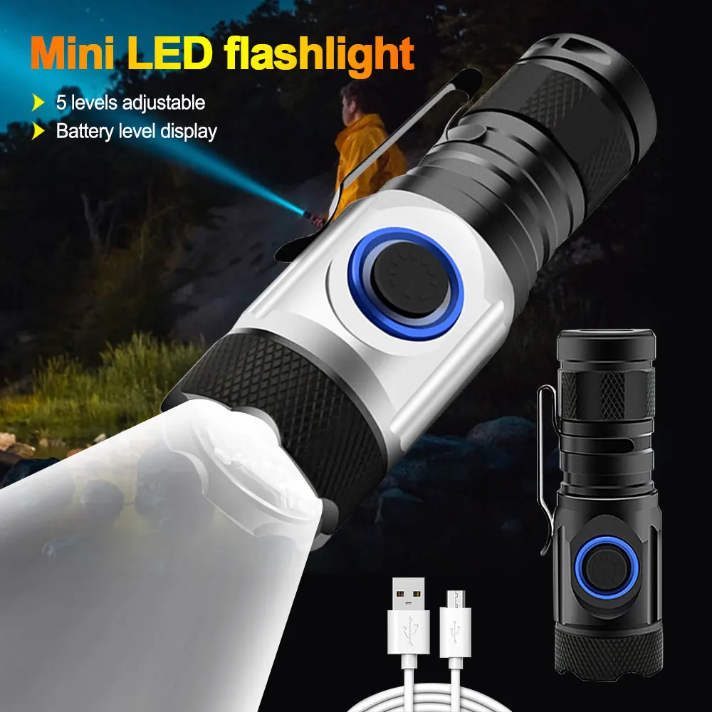 5 Light Modes 2000LM Powerful Mini XPG LED Flashlight USB Rechargeable Waterproof Light Power Display Camping Light lanterna
5 Light Modes 2000LM Powerful Mini XPG LED Flashlight USB Rechargeable Waterproof Light Power Display Camping Light lanterna