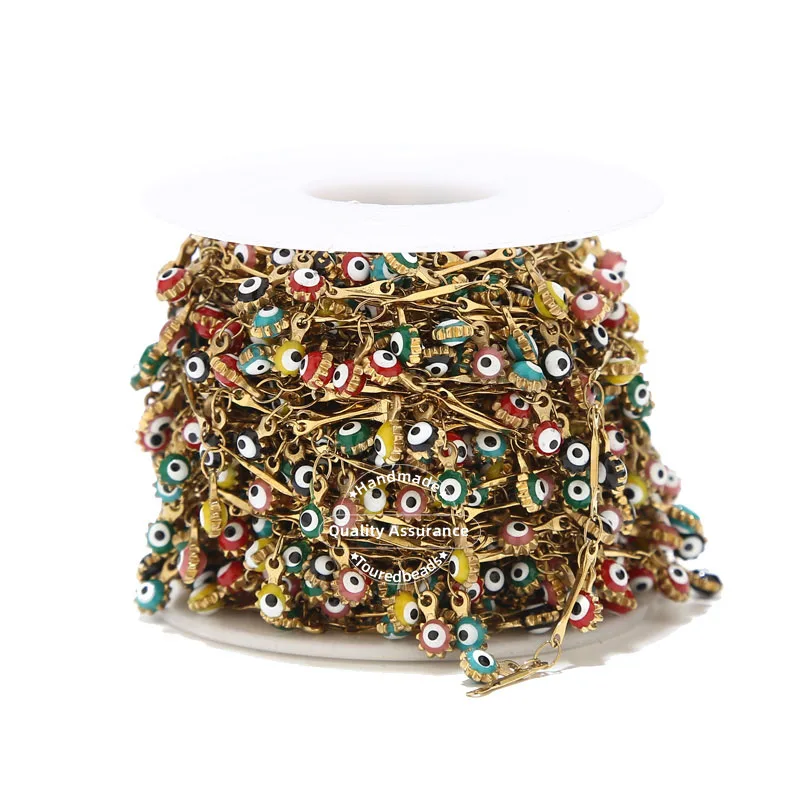 1 Meter Stainless Steel Gold Muiti-color Drop Turkey Eye Chain for Women Choker Necklace Bracelet Anklet Making
1 Meter Stainless Steel Gold Muiti-color Drop Turkey Eye Chain for Women Choker Necklace Bracelet Anklet Making