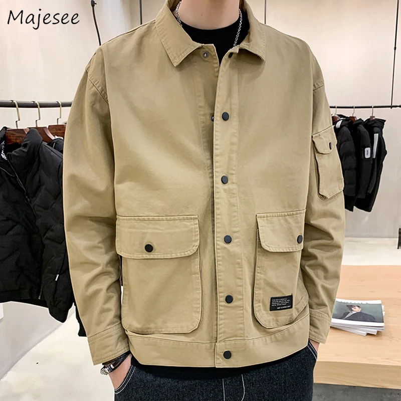 Large Size Jackets Men Basic Soft Letter Pockets Autumn Wind Breaker Turn-down Collar Teenagers S-4XL Cargo Outwear Hombre Chic
Large Size Jackets Men Basic Soft Letter Pockets Autumn Wind Breaker Turn-down Collar Teenagers S-4XL Cargo Outwear Hombre Chic