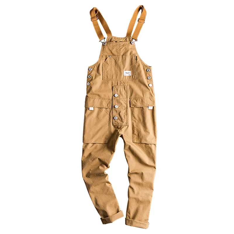 2021 Spring Overalls Mens Bib Jumpsuits Cotton Big Pocket Straight Loose Casual Pants Clothing Hip Hop Khaki Yellow Trousers
2021 Spring Overalls Mens Bib Jumpsuits Cotton Big Pocket Straight Loose Casual Pants Clothing Hip Hop Khaki Yellow Trousers