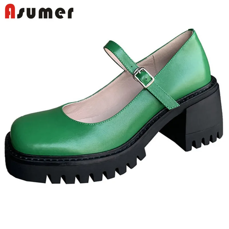 Женские туфли-лодочки ASUMER из натуральной кожи, на высоком каблуке и платформе
Женские туфли-лодочки ASUMER из натуральной кожи, на высоком каблуке и платформе