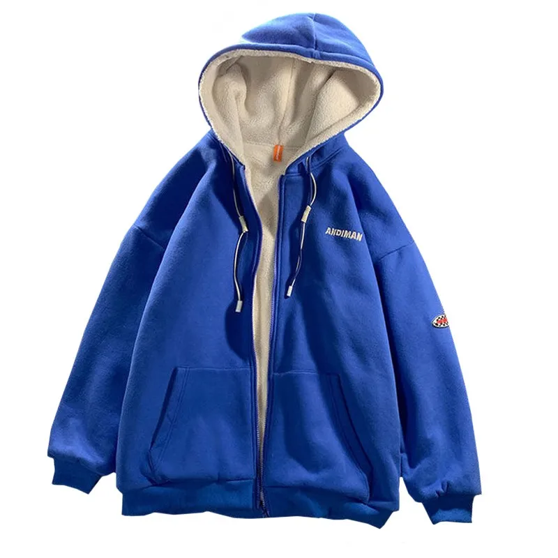Winter Fleece Lamb Wool Lady Coat Women Hoodies New High Quality Sweatshirt Embroidered Letters Andinan Blue Pullover Female
Winter Fleece Lamb Wool Lady Coat Women Hoodies New High Quality Sweatshirt Embroidered Letters Andinan Blue Pullover Female