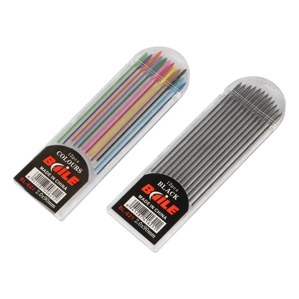 Mechanical Pencil 2.0mm 2B Black/Colorful Refill Leads Drawing Writing Activity Pencil Refill Office School Stationery 12 Pcs
Mechanical Pencil 2.0mm 2B Black/Colorful Refill Leads Drawing Writing Activity Pencil Refill Office School Stationery 12 Pcs
