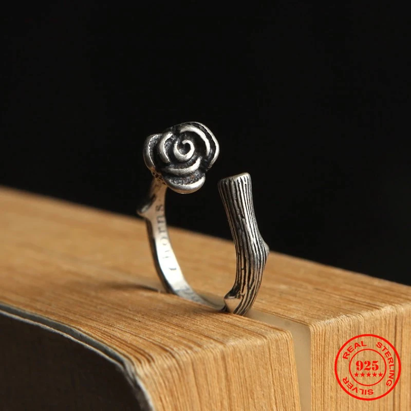 MKENDN 925 Sterling Silver Black Rose Jewelry Top Quality Special Rose Flowers For Women Lady Finger Ring Vintage Retro Style
MKENDN 925 Sterling Silver Black Rose Jewelry Top Quality Special Rose Flowers For Women Lady Finger Ring Vintage Retro Style