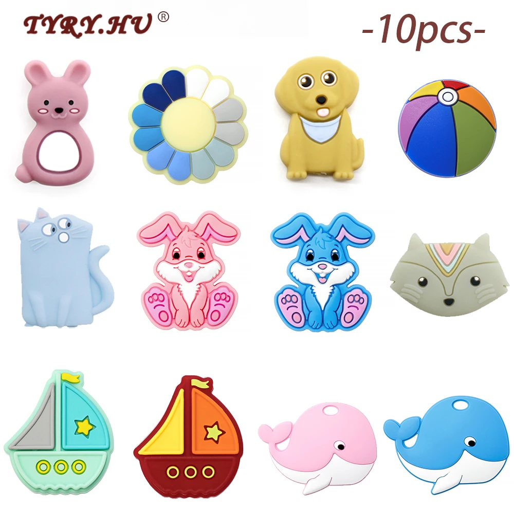 TYRY.HU 10pc Cartoon Silicone Beads Sailboat dog Shaped Baby Chewable Teething Beads DIY Pacifier Chain Jewelry Accessories
TYRY.HU 10pc Cartoon Silicone Beads Sailboat dog Shaped Baby Chewable Teething Beads DIY Pacifier Chain Jewelry Accessories