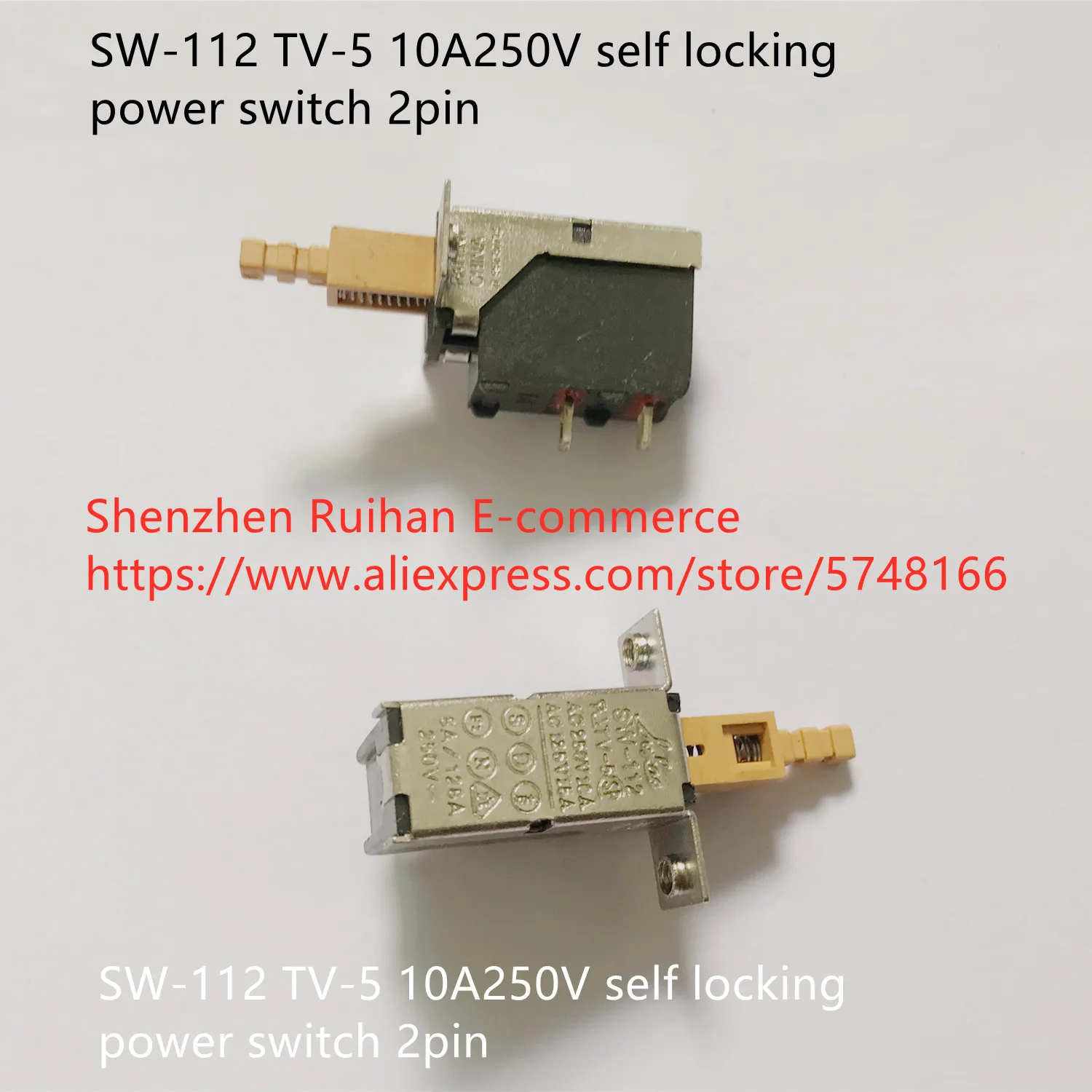 Original new 100% SW-112 TV-5 10A250V self locking power switch 2pin
Original new 100% SW-112 TV-5 10A250V self locking power switch 2pin