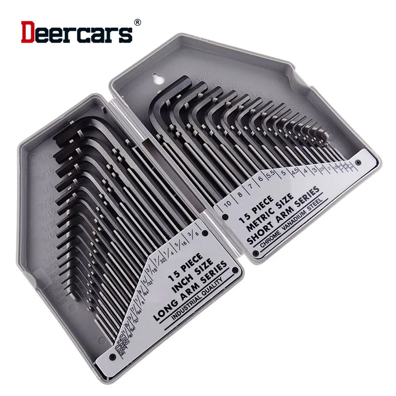 Free Shipping 30pcs Industrial Grade Metric Inch Allen Hex Key L Type Wrench Set Black Spanner Flat Or Ball Head
Free Shipping 30pcs Industrial Grade Metric Inch Allen Hex Key L Type Wrench Set Black Spanner Flat Or Ball Head