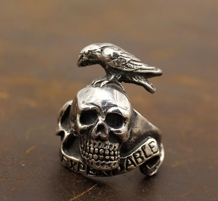 National standard 925 sterling silver handmade retro Gothic style dark crow skull male index finger ring
National standard 925 sterling silver handmade retro Gothic style dark crow skull male index finger ring