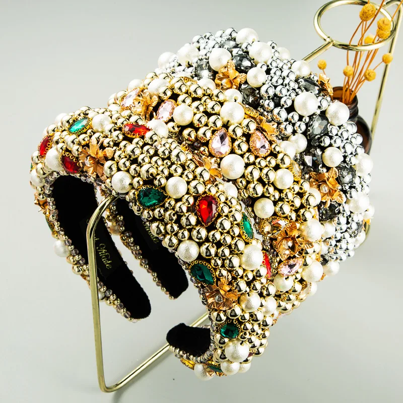 Elegant Luxury Bling Full Rhinestone Flower Headband Crystal Pearl Colorful Diamond Padded Hairband Women Party Hair Accessories
Elegant Luxury Bling Full Rhinestone Flower Headband Crystal Pearl Colorful Diamond Padded Hairband Women Party Hair Accessories