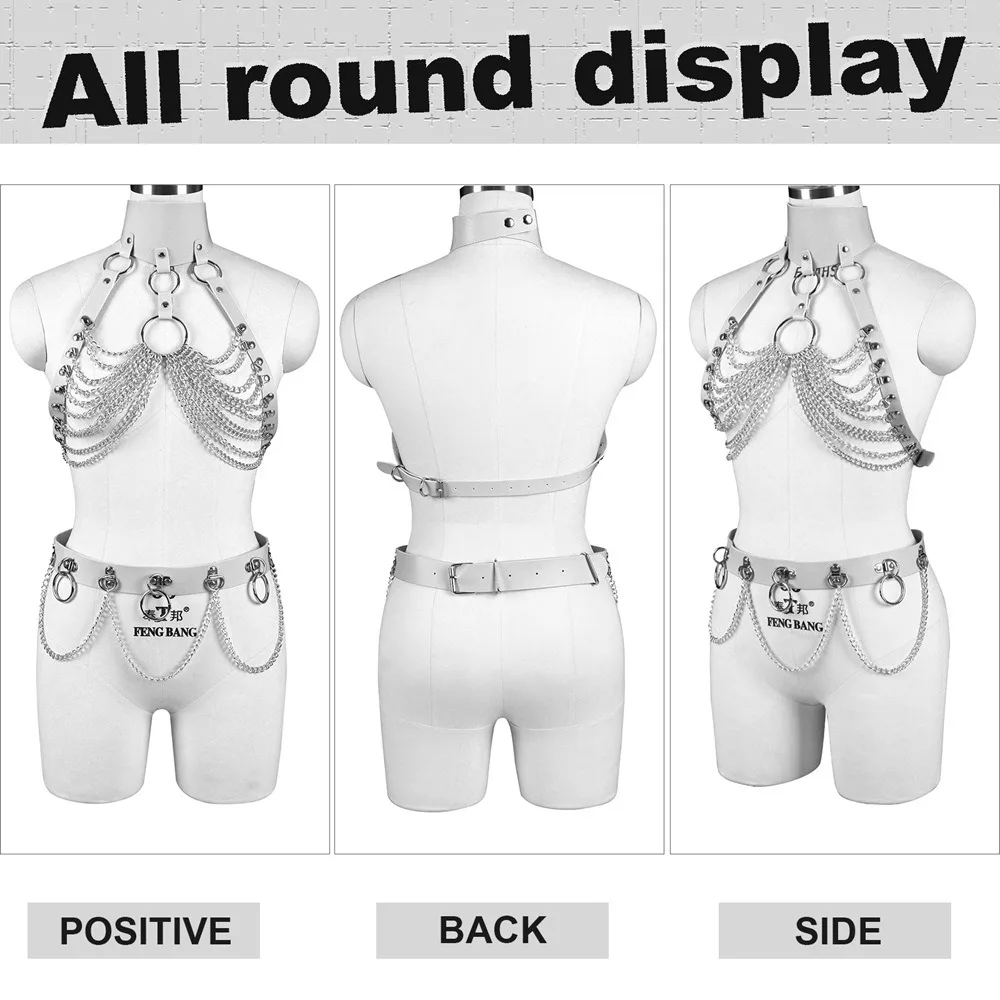 Harness Belt Body Chain Lingerie Leather Women's Harness Bra Chest Waistband Gothic Fashion Pole Dance Rave Jewelry Accessories
Harness Belt Body Chain Lingerie Leather Women's Harness Bra Chest Waistband Gothic Fashion Pole Dance Rave Jewelry Accessories