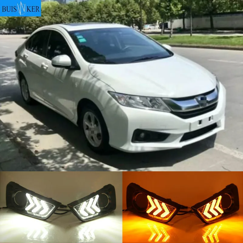 1 Set DRL Daytime Running Lights Daylight 12V ABS Fog Lamp Cover With Turn Yellow Signal Light For Honda City 2015 2016
1 Set DRL Daytime Running Lights Daylight 12V ABS Fog Lamp Cover With Turn Yellow Signal Light For Honda City 2015 2016