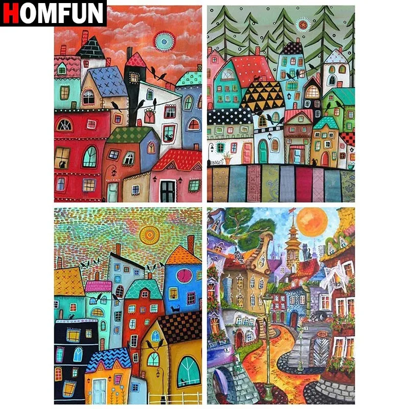 HOMFUN 5d Diamond Painting Full Square/Round "Color house landscape" Picture Of Rhinestone DIY Diamond Embroidery Home Decor
HOMFUN 5d Diamond Painting Full Square/Round "Color house landscape" Picture Of Rhinestone DIY Diamond Embroidery Home Decor