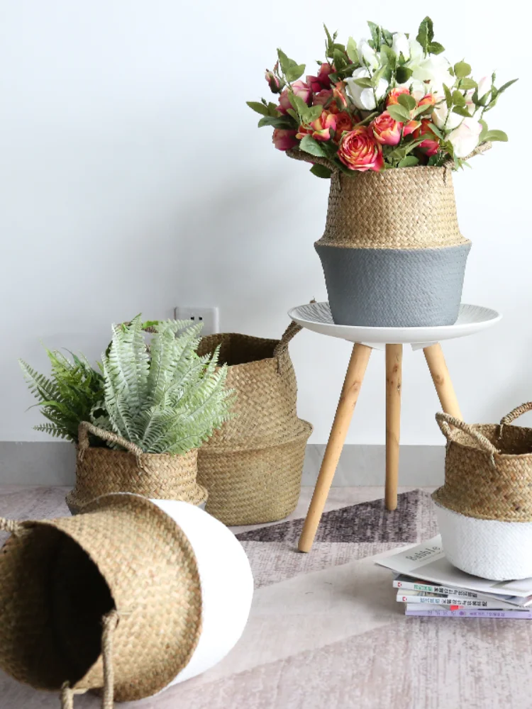 Home Decoration Seaweed Woven Basket Indoor Storage Foldable Multicolor Optional Flower Pot Plant Pot Stand
Home Decoration Seaweed Woven Basket Indoor Storage Foldable Multicolor Optional Flower Pot Plant Pot Stand
