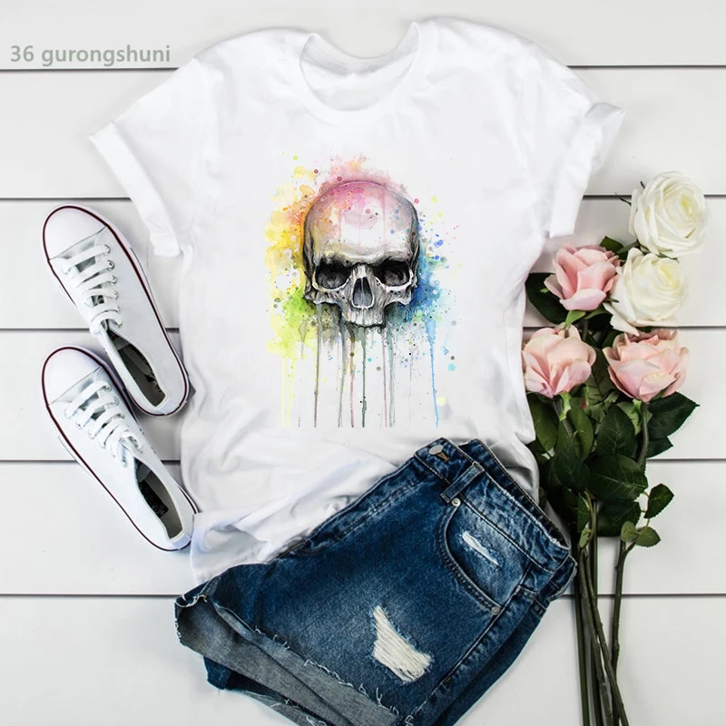 2021 Abstract Watercolor Skull T Shirt Graphic Print T-Shirt Women Clothes Female Clothing Short Sleeve T-Shirts 90s Tee Tops
2021 Abstract Watercolor Skull T Shirt Graphic Print T-Shirt Women Clothes Female Clothing Short Sleeve T-Shirts 90s Tee Tops