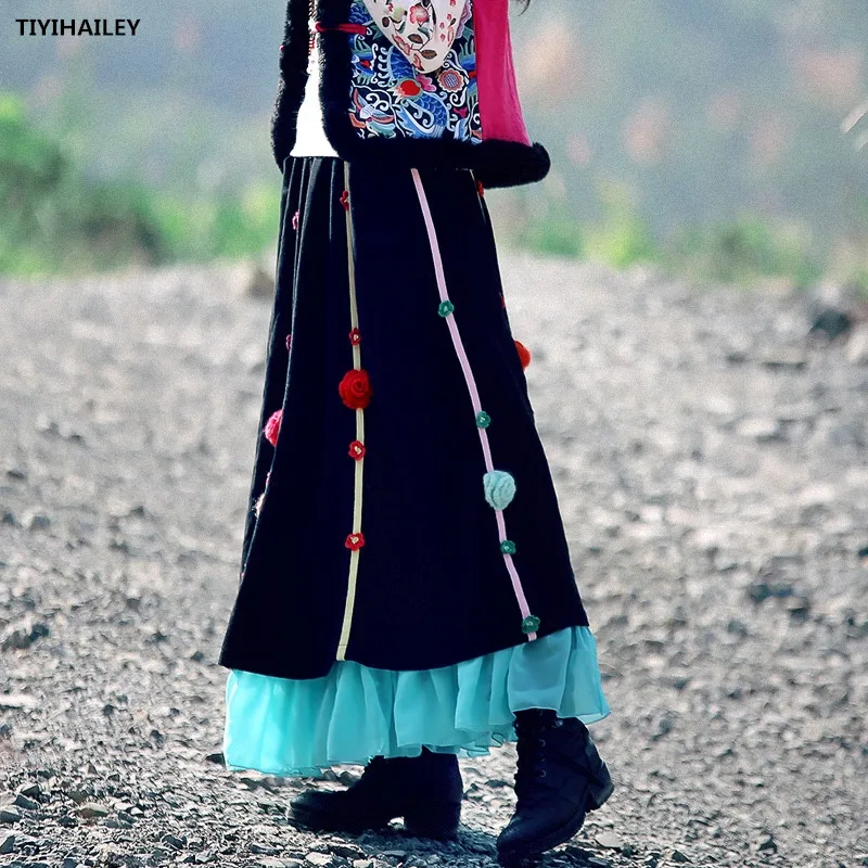 TIYIHAILEY Free Shipping High Quality Long Maxi Elastic Waist Women National Linen Cotton Winter Autumn Vintage Skirts Flower
TIYIHAILEY Free Shipping High Quality Long Maxi Elastic Waist Women National Linen Cotton Winter Autumn Vintage Skirts Flower