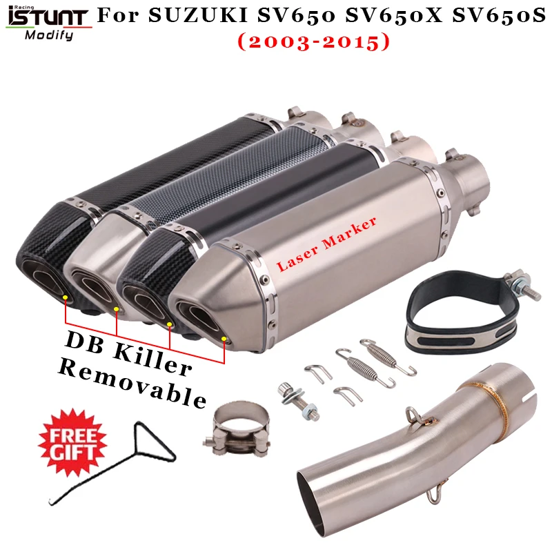 Слипоны для SUZUKI SV650 SV650X SV650S 2003 - 2015 мотоцикл выхлопной трубы Escape средняя Соединительная труба глушитель выхлопной трубы дБ убийца съемный
Слипоны для SUZUKI SV650 SV650X SV650S 2003 - 2015 мотоцикл выхлопной трубы Escape средняя Соединительная труба глушитель выхлопной трубы дБ убийца съемный