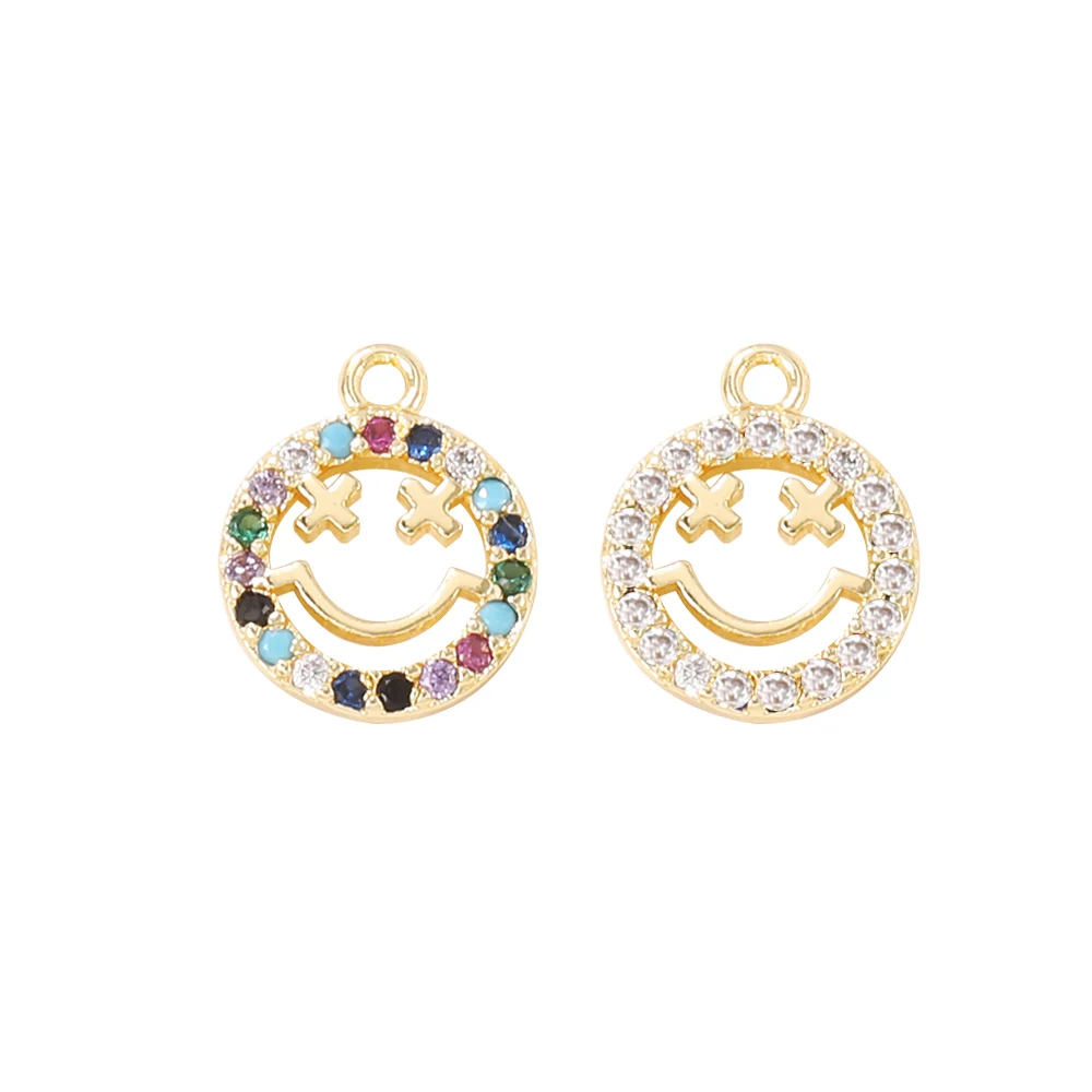Factory Wholesale Gold Color Brass And Zircon Round Smile Charms Pendants Necklace And Bracelet Earring Diy Jewelry Accessories
Factory Wholesale Gold Color Brass And Zircon Round Smile Charms Pendants Necklace And Bracelet Earring Diy Jewelry Accessories