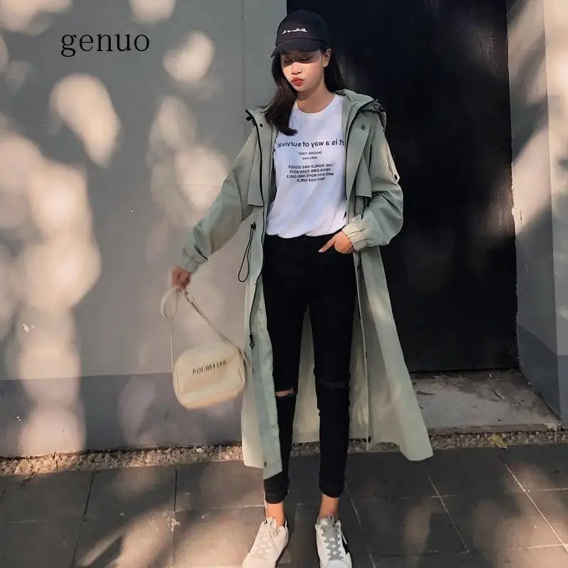 2020 New White Drawstring Hooded Windbreaker For Women New Fashion Casual Large Size Overcoat Female Trench Casaco Feminino
2020 New White Drawstring Hooded Windbreaker For Women New Fashion Casual Large Size Overcoat Female Trench Casaco Feminino