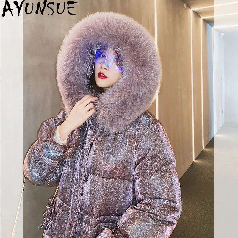 AYUNSUE Fashion Winter Down Jacket Women 2020 Korean Long Warm Woman Parkas Real Fox Fur Collar Star Shining Coat Female Clothes
AYUNSUE Fashion Winter Down Jacket Women 2020 Korean Long Warm Woman Parkas Real Fox Fur Collar Star Shining Coat Female Clothes