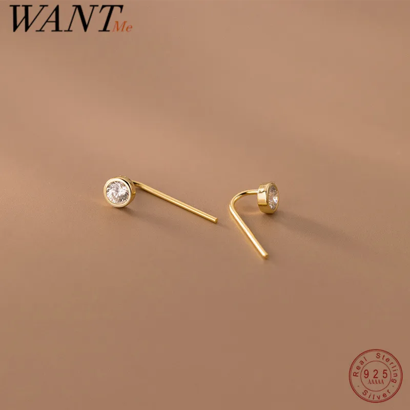 WANTME 925 Sterling Silver Round Shiny Zircon Ear Hooks Minimalism Teen Chic Charm Party Stud Earrings Jewelry Women Accessories
WANTME 925 Sterling Silver Round Shiny Zircon Ear Hooks Minimalism Teen Chic Charm Party Stud Earrings Jewelry Women Accessories