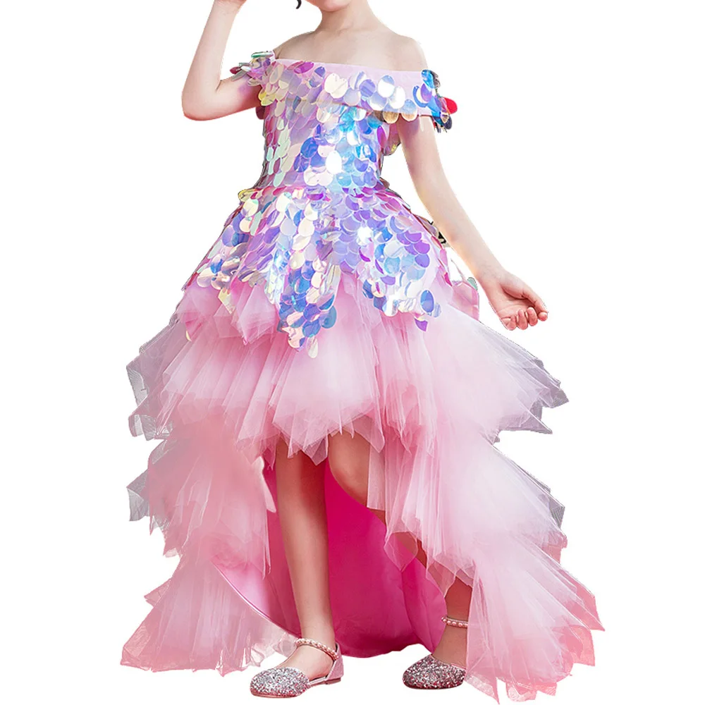 New Little Girls' Princess Tulle High Low Birthday Party Dress Off the Shoulder Beading Flower Girls Dress
New Little Girls' Princess Tulle High Low Birthday Party Dress Off the Shoulder Beading Flower Girls Dress