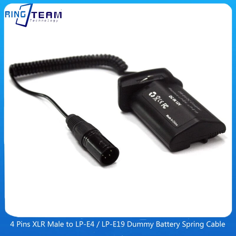 4 Pins XLR Male to LP-E4 LP-E19 DR-E4 DC Coupler Spring Cable For Canon 1DC 1DX 1D3 1D4 1Ds MarkIII IV Cameras
4 Pins XLR Male to LP-E4 LP-E19 DR-E4 DC Coupler Spring Cable For Canon 1DC 1DX 1D3 1D4 1Ds MarkIII IV Cameras