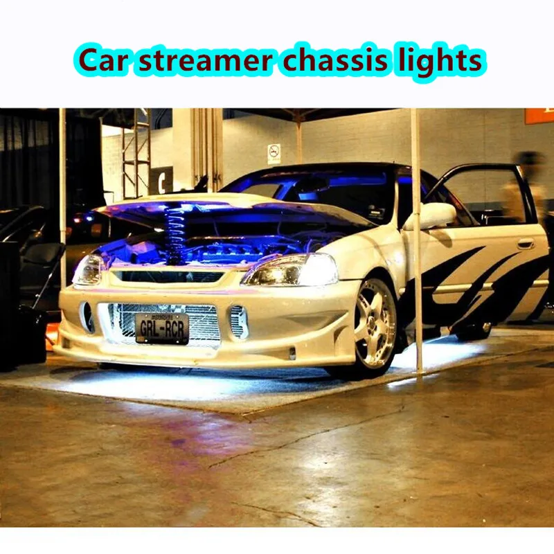 4x Streamer Car Underglow Flexible Strip LED APP Control Decorative Atmosphere Lamp Under Tube Underbody System Neon Light Kit
4x Streamer Car Underglow Flexible Strip LED APP Control Decorative Atmosphere Lamp Under Tube Underbody System Neon Light Kit