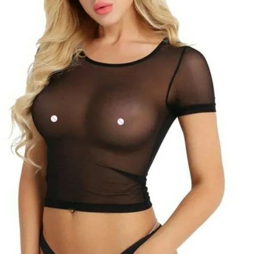 2020 Women Clothes Tops See Through Short Sleeve Sexy Mesh Top T Shirts Transparent Punk Club Streetwear Tees Beach Tops
2020 Women Clothes Tops See Through Short Sleeve Sexy Mesh Top T Shirts Transparent Punk Club Streetwear Tees Beach Tops