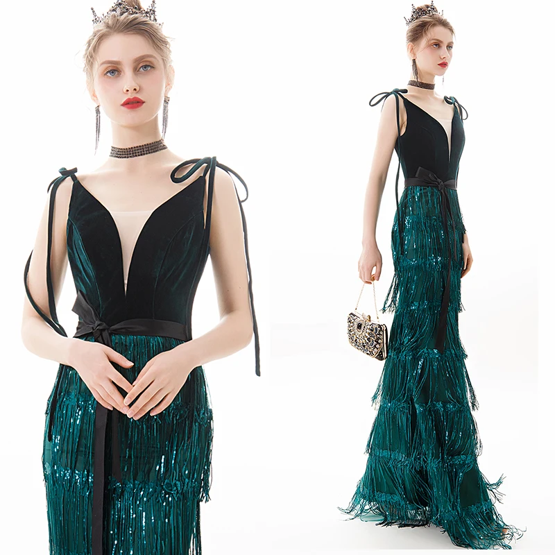 wei yin AE0380 Long Evening Dress Green Sequins Tassel Fashion Spaghetti Strap Party Gowns Formal Zipper Long Prom Dresses
wei yin AE0380 Long Evening Dress Green Sequins Tassel Fashion Spaghetti Strap Party Gowns Formal Zipper Long Prom Dresses