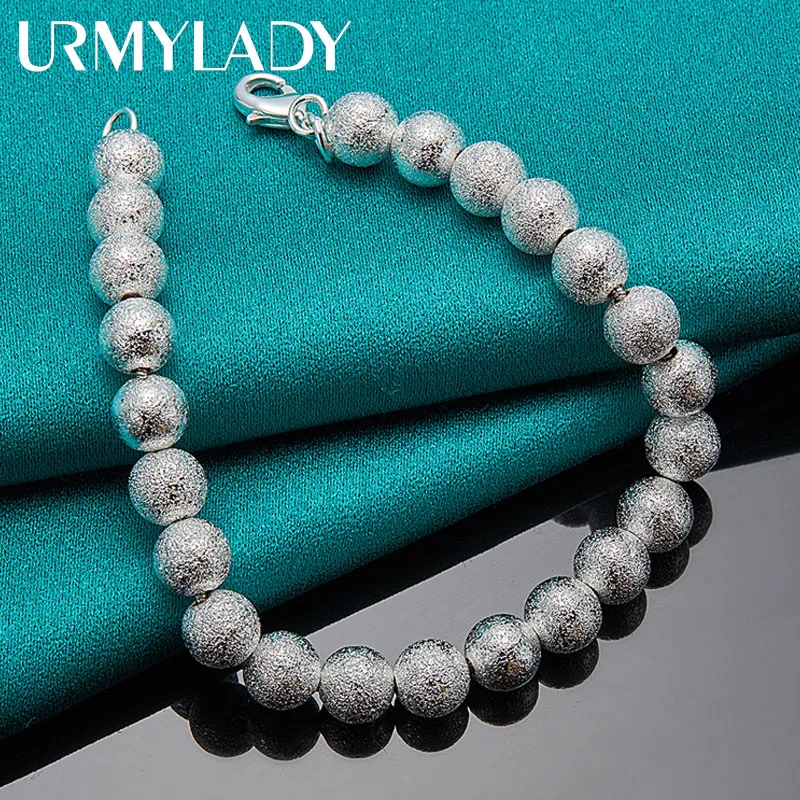 URMYLADY 925 Sterling Silver 8mm Matte Ball Beaded Bracelet For Women Wedding Party Fashion Jewelry
URMYLADY 925 Sterling Silver 8mm Matte Ball Beaded Bracelet For Women Wedding Party Fashion Jewelry