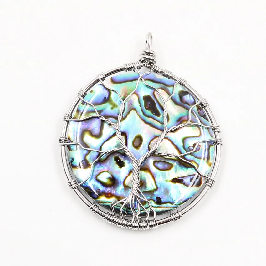 Ethnic Style Silver Plated Wire Wrap Round Pendant Abalone Shell Tree of Life Jewelry
Ethnic Style Silver Plated Wire Wrap Round Pendant Abalone Shell Tree of Life Jewelry