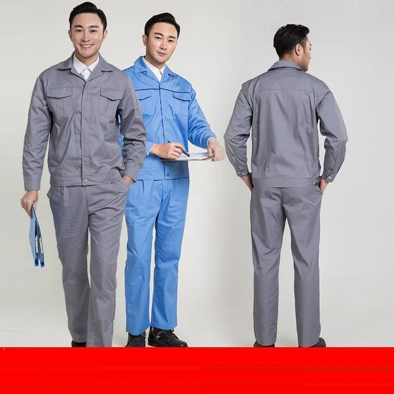 Summer Worker Clothes Set Breathable Coveralls Cotton Safety Wear-resistant Turn Down Collar Solid Color Thin Uniforms Tops+pant
Summer Worker Clothes Set Breathable Coveralls Cotton Safety Wear-resistant Turn Down Collar Solid Color Thin Uniforms Tops+pant