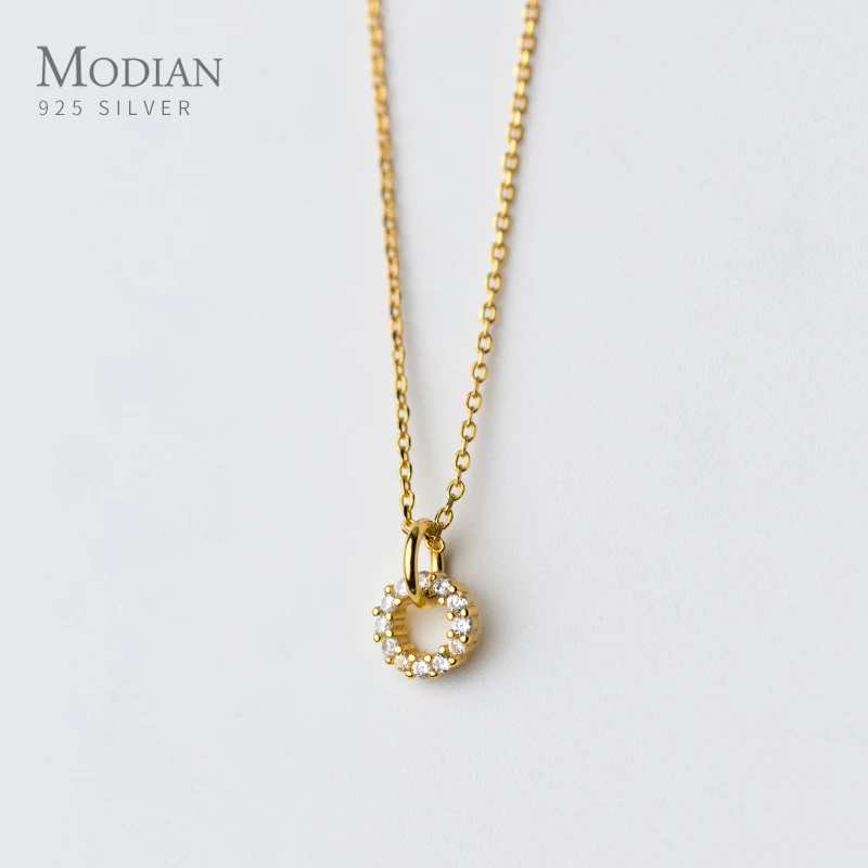 Modian Double Round Clear CZ Necklace for Women Genuine 925 Sterling Silver Gold Color Chain Necklaces Female Fine Jewelry
Modian Double Round Clear CZ Necklace for Women Genuine 925 Sterling Silver Gold Color Chain Necklaces Female Fine Jewelry