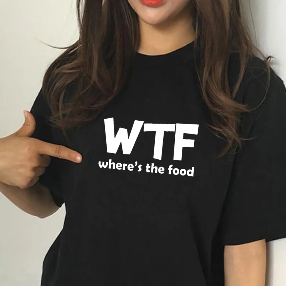 Harajuku WTF WHERE'S THE FOOD Letter Women Tshirt Cotton Funny Casual Hipster Shirt Lady White Black Gray Top Graphic Tees
Harajuku WTF WHERE'S THE FOOD Letter Women Tshirt Cotton Funny Casual Hipster Shirt Lady White Black Gray Top Graphic Tees