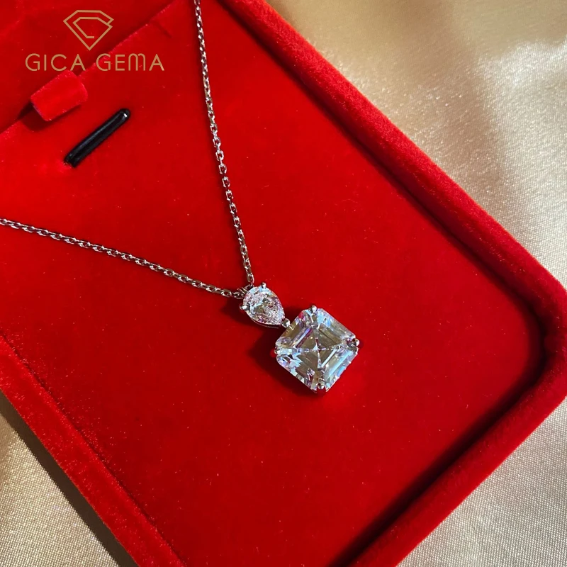 GICA GEMA 925 Sterling Silver Asscher Cut Created Moissanite Gemstone Wedding Engagement Pendent Necklace Fine Jewelry Wholesale
GICA GEMA 925 Sterling Silver Asscher Cut Created Moissanite Gemstone Wedding Engagement Pendent Necklace Fine Jewelry Wholesale
