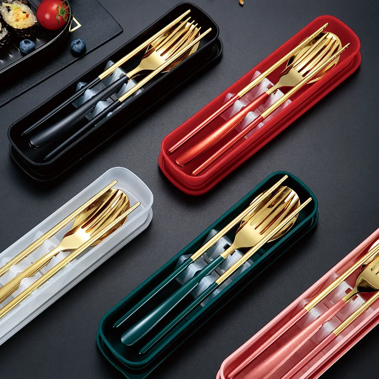 Stainless Steel Portable tableware set gift student fork spoon chopsticks set three piece set
Stainless Steel Portable tableware set gift student fork spoon chopsticks set three piece set
